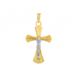 Pendentif Croix Or 9 carats et oxydes