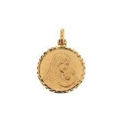 Médaille vierge marie et enfant or 9 carats