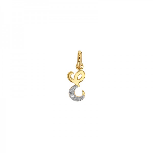 Pendentif Lettre E Or 18K et Diamant