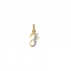 Pendentif Lettre J Or 18K et Diamant