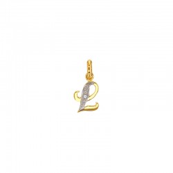 Pendentif Lettre L Or 18K et Diamant