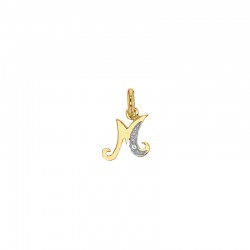 Pendentif Lettre M Or 18K et Diamant