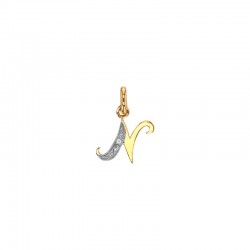 Pendentif Lettre N Or 18K et Diamant