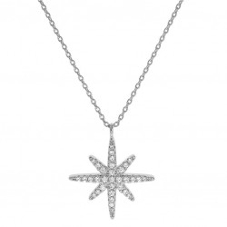 Collier étoile Argent et Oxydes sertis