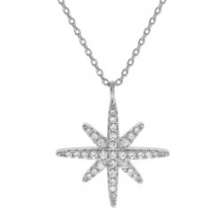 Collier étoile Argent et Oxydes sertis