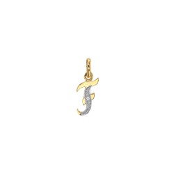 Pendentif Lettre F Or 18K et Diamant