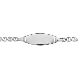 Gourmette bébé maille marine argent