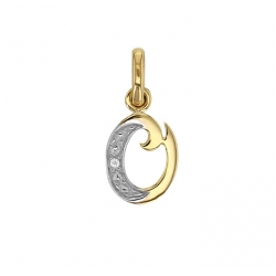 pendentif lettre o or 18K diamant