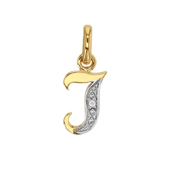 pendentif lettre i or 18K diamant