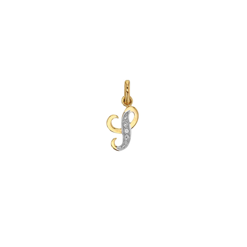 lettre initiale S or 18 carats diamant