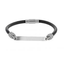 Bracelet gourmette acier cuir