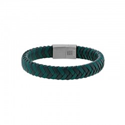 bracelet homme cuir tressé vert