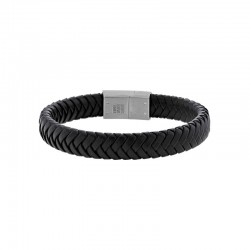 bracelet homme cuir tressé noir