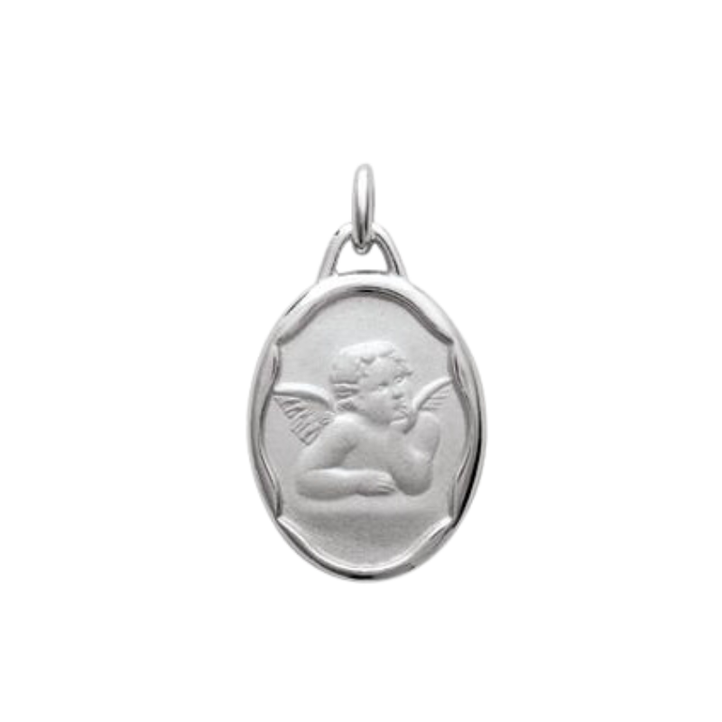 Médaille ange argent baptême