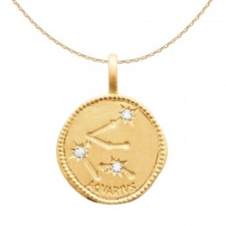 Collier avec Pendentif constellation du Verseau plaqué or