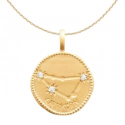 Collier avec Pendentif constellation Capricorne plaqué or