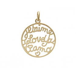 Pendentif  ajouré "Je t'aime" en Plaqué Or