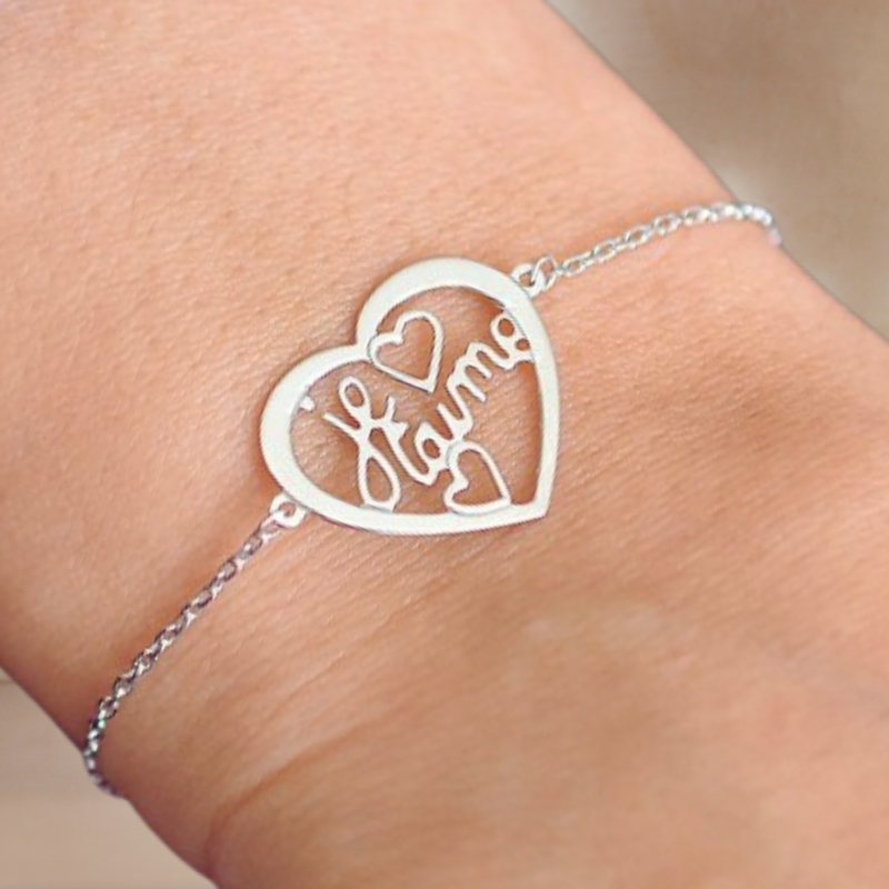 Bracelet Coeur "Je t'aime" en argent 925