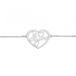 Bracelet Coeur "Je t'aime" en argent 925