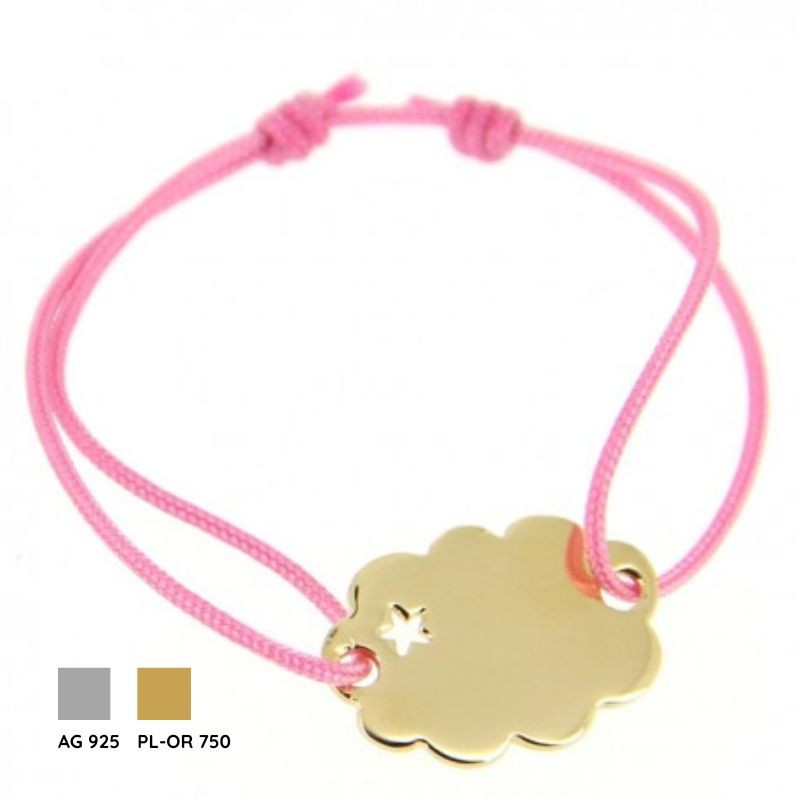 Bracelet gourmette Nuage étoile à personnaliser